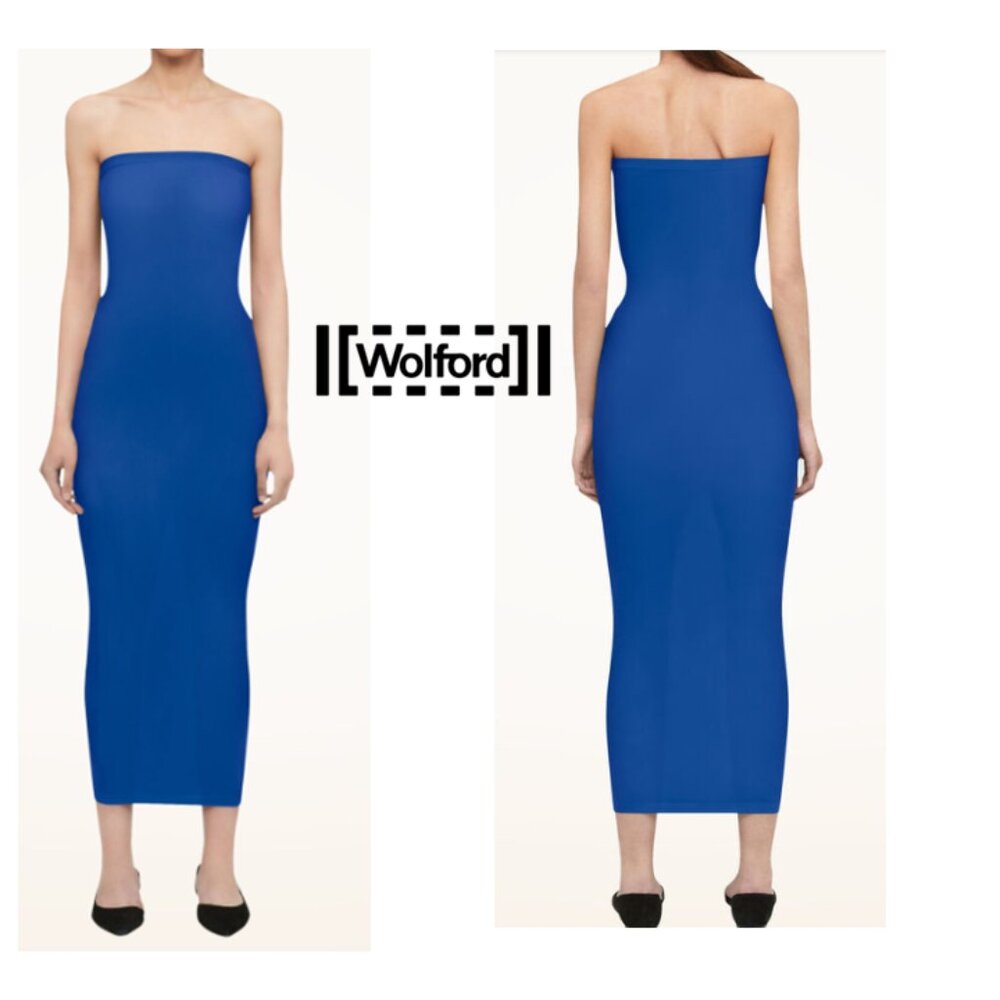 Wolford Fatal Dress Dazzling Blue Sz S